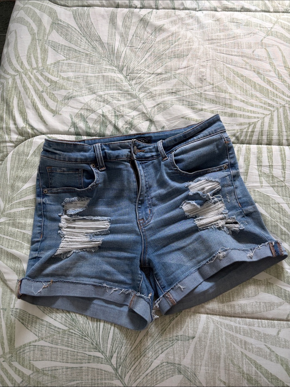 Aeropostale Light Blue Distressed Denim Shorts